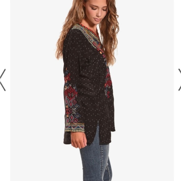 Johnny Was LUETA Silk Blouse Size L - Picture 6 of 10